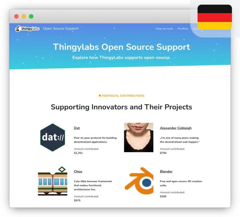 [de] 🌟 𝗧𝗵𝗶𝗻𝗴𝘆𝗹𝗮𝗯𝘀 Open-Source-Unterstützung 🌟